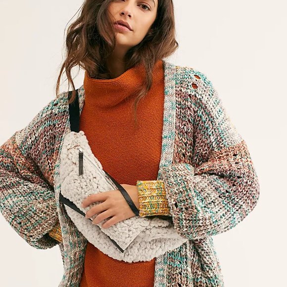 Free People Handbags - Cozy Up Faux Fur Sling Bag